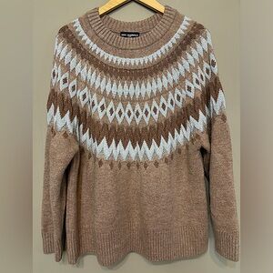 KARL LAGERFELD PARIS Fair Isle Metallic Sweater